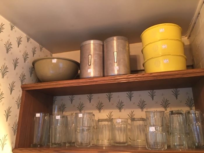 Vintage kitchen- Tupperware, canisters, Dallasware