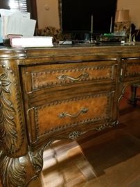 Beautiful Detail of this Executive Desk by Hooker. ( Seven Seas Collection). 68" long x 36 wide.
