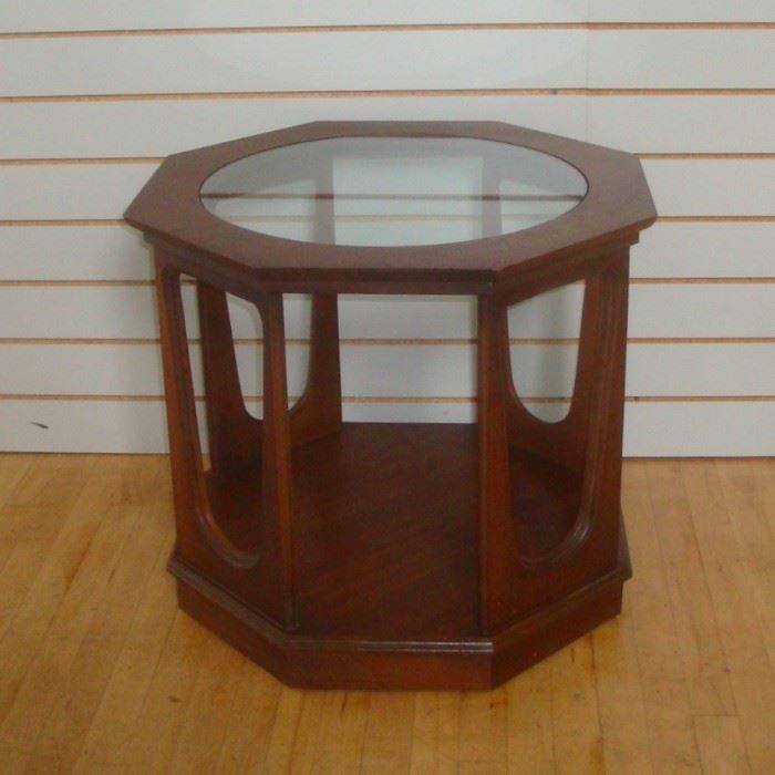 Mid-century Modern Walnut Octagonal Side Table