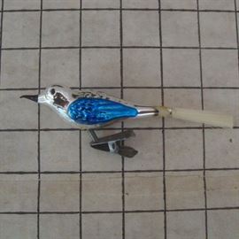 Mercury Glass Clip-on Bird Ornament