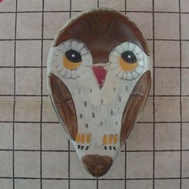 Ceramic Owl Spoonrest or Trinket Dish