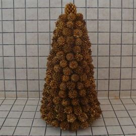 Gold Cone Christmas Tree Decoration