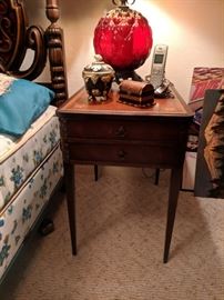 Vintage table, Spanish style lamp