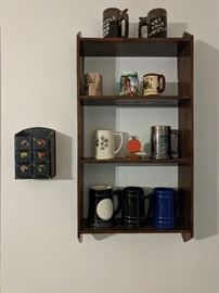 Mug shelf, sewing cabinet