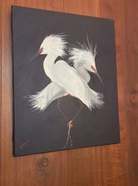 Egrets, R. Brouin. 16" x 20". 