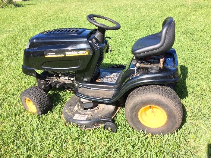 Yard Machines by MTD Riding Lawn Mower, 7-Speed Shift-On-The-Go, Briggs & Stratton 17.5 HP I/C OHV, AVS (Anti-Vibration System).
