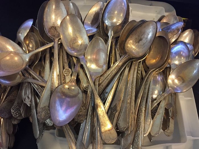 Large Collection of Silver-plate Spoons. 