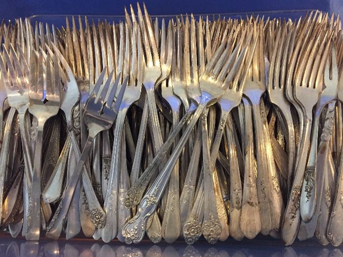 Large Lot of Silver-plate Forks. 
