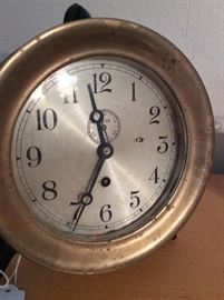 Chelsea Brass Ships Clock with Key. In good working condition!