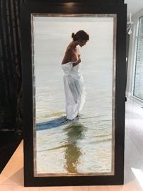 Artist Lluis Ribas, Oil on canvas,  Ninfa de la Luz, 76 3/4“ x 38 1/8“ -  Wally Findlay galleries international 