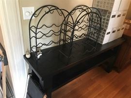 wine racks & console table (Pottery Barn)