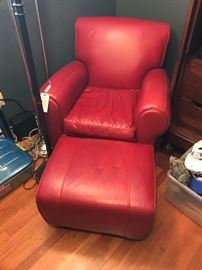 Pottery Barn Leather chair & ottoman