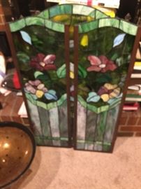  STAINED GLASS FIRE  SCREEN