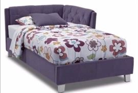 New corner purple twin bed with new mattress 
