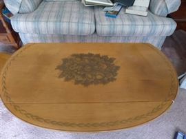 Hitchcock stenciled drop leaf coffee table