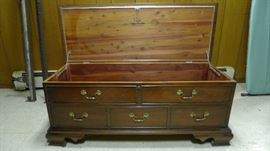 Cedar lined chest. 46" long. 13" deep storage