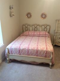 Nice full size bed, currently with Queen size mattress and foundation.