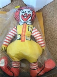 Ronald McDonald cloth advertising doll