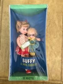 1967 Family Affair Buffy and Mrs. Beasley Dolls sealed in ORIGINAL box.