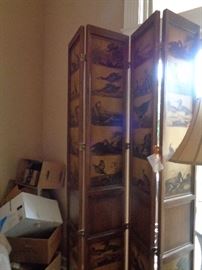 folding screen w/ducks
