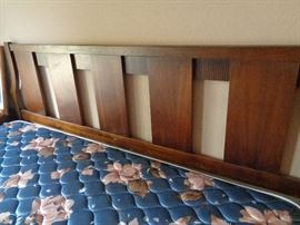 headboard on vintage walnut king bed
