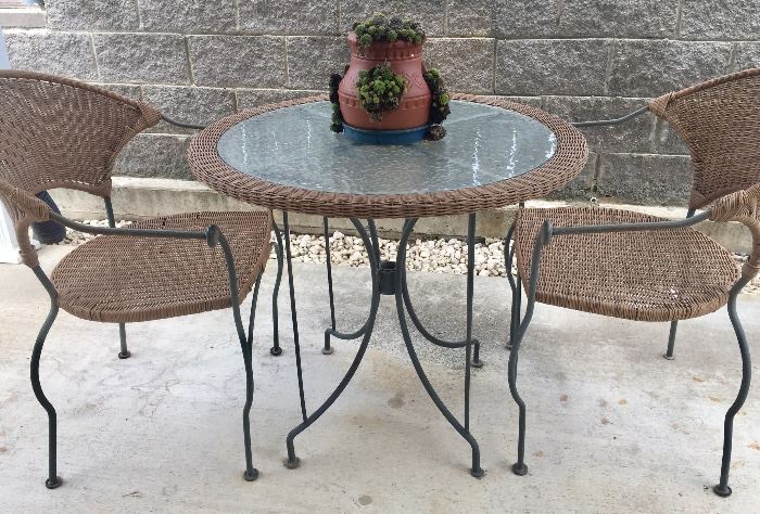 Patio table with two chairs