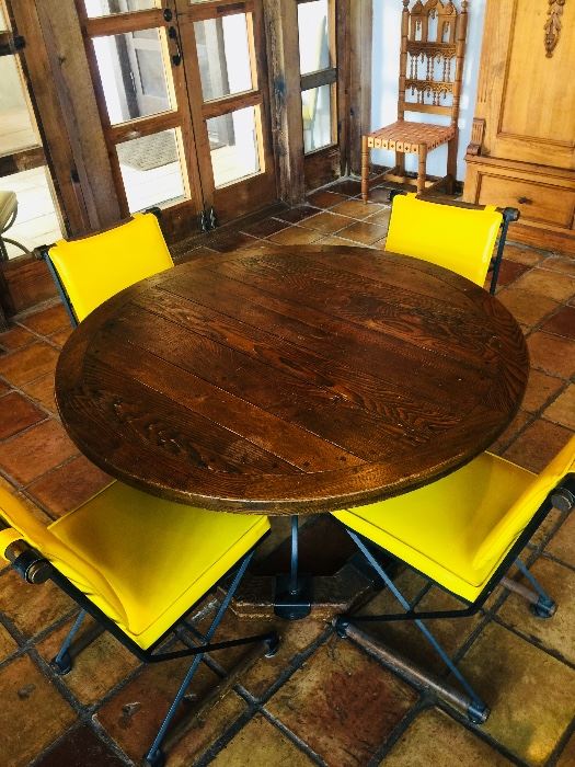 Wooden table with six chairs