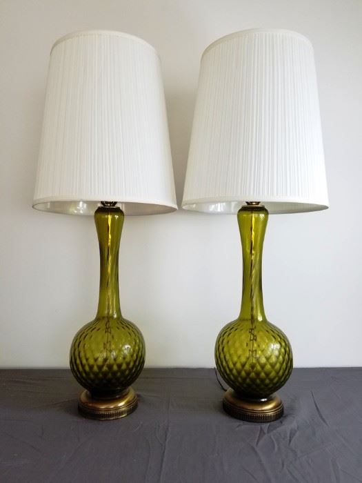 Mid-Century Green Glass Lamps: http://www.ctonlineauctions.com/detail.asp?id=763418