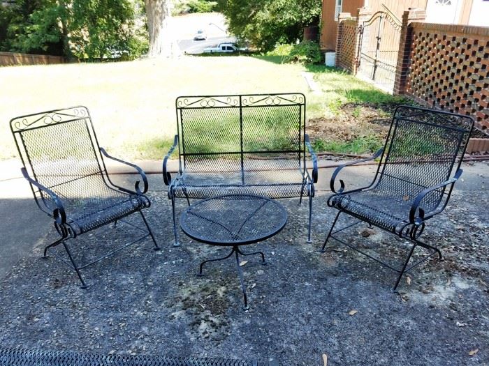 Metal Patio Loveseat, Two Chairs, Side Table:  http://www.ctonlineauctions.com/detail.asp?id=763679