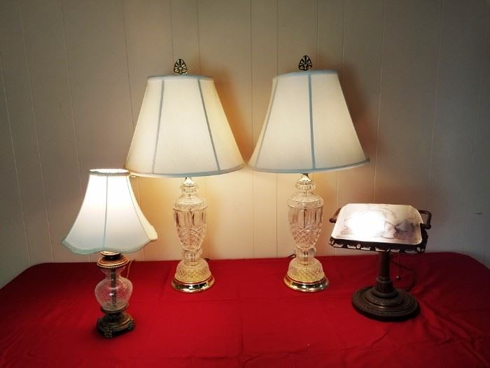 Three Table Lamps & A Library Lamp http://www.ctonlineauctions.com/detail.asp?id=763743