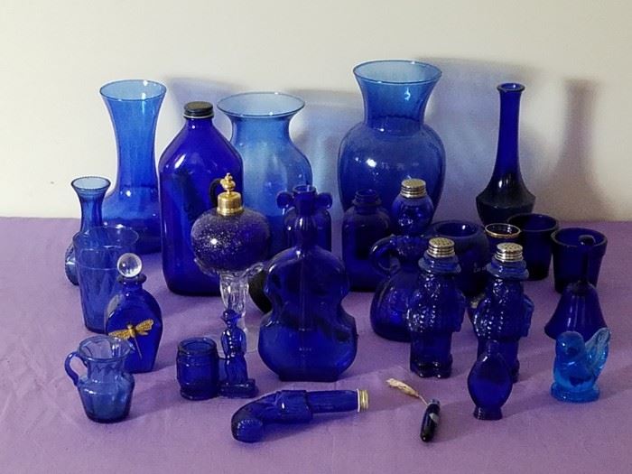 26 Piece Cobalt Blue Glass: http://www.ctonlineauctions.com/detail.asp?id=763778