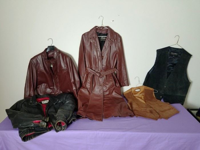 Five Leather Jackets, Coats and Vest:  http://www.ctonlineauctions.com/detail.asp?id=764125