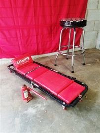 Mechanic's Creeper, Stool, 4 Ton Hydraulic Jack:  http://www.ctonlineauctions.com/detail.asp?id=764188