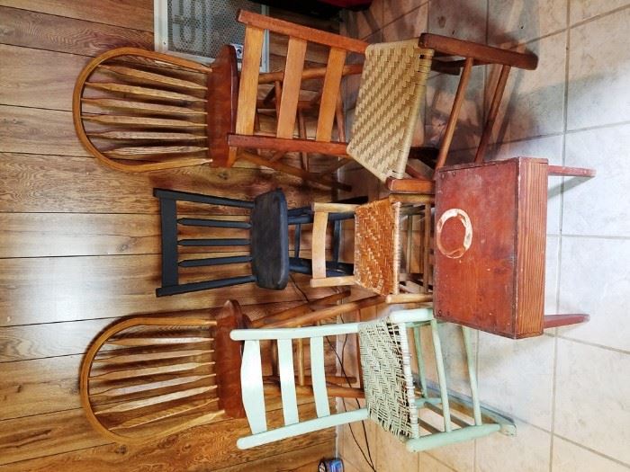 Three Stools, Three Chairs And a Footstool:  http://www.ctonlineauctions.com/detail.asp?id=764130
