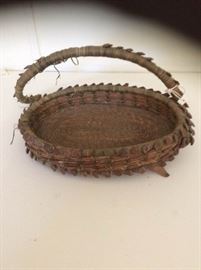 Antique pine one basket