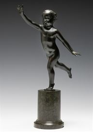 C.P. Jennewein Infant Mercury Bronze Sculpture