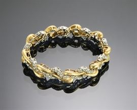 18K Yellow & White Gold & 12 ctw Diamond Bracelet