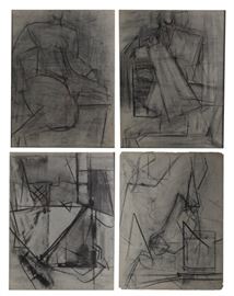 Charcoal, Two-Sided Drawings Attr Hans Hofmann (4)
