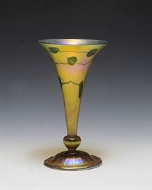 Tiffany Favrile Glass Vase Vines, 4666