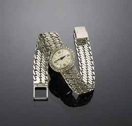 Vintage Cartier 18K White Gold & Diamond Watch