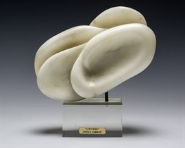 Arnold Samnick Abstract Marble Sculpture Listening