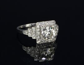 1.2 Carat Diamond and Platinum Ring - 1.5 CTW