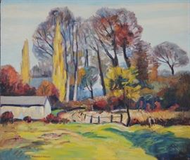 Francis F. Brown Oil Masonite Exhibited Painting