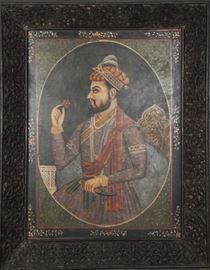 Portrait of Shah Jahan w/ Rose, Early 20th C.