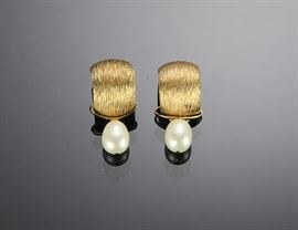 Vintage 14K Gold & Pearl Earrings