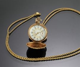 10K Gold Waltham C. W. Co Watch, 10K Chain