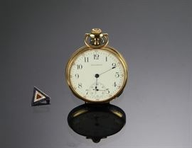 14K Gold Waltham Presentation Pocket Watch Plus