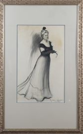 Charcoal Portrait of a Woman Charles Allan Gilbert