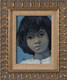 Selma Goldwitz Oil on Masonite Child's Portrait