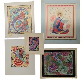 Beluah H. Brown Watercolor Paintings Patterns (5)